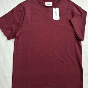 NWT Jason Wu 100% Cotton Maroon Heavyweight Tee Size M Crew Neck Short Sleeve